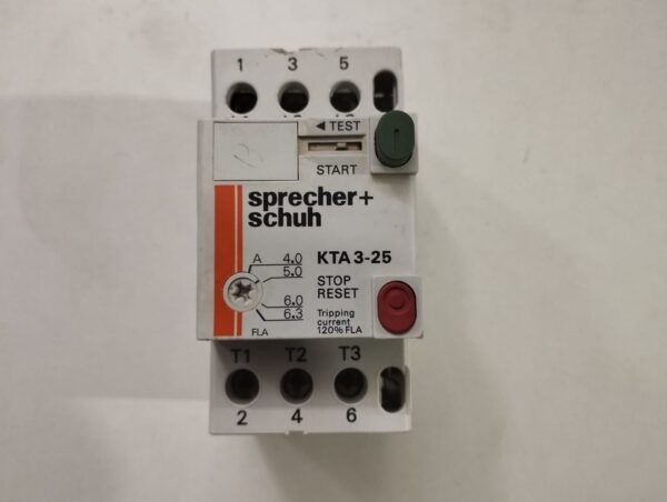 Sprecher+Schuh Kta3-25 Motor Starter Circuit Breaker (4-6.3a)