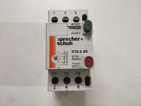 Sprecher+Schuh Kta3-25 Motor Starter Circuit Breaker (6.3-10a)