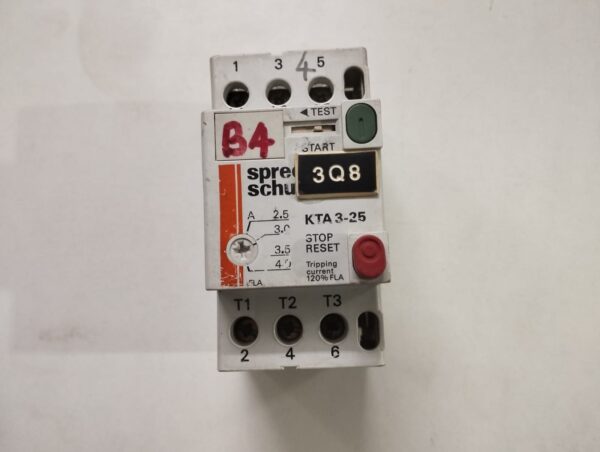 Sprecher+Schuh Kta3-25 Motor Starter Circuit Breaker (2.5-4a)