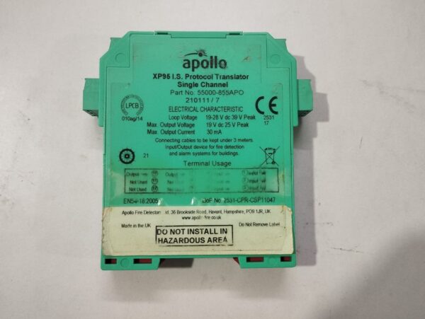 Apollo 55000-855apo Xp95 I.S. Protocol Translator Single Channel - Image 3