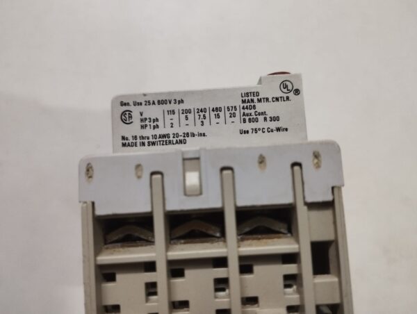 Sprecher+Schuh Kta3-25 Motor Starter Circuit Breaker (6.3-10a) - Image 3