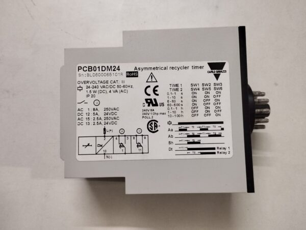 Carlo Gavazzi Pcb01dm24 Asymmetrical Recycler Timer - Image 2