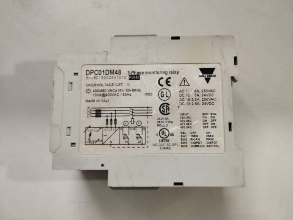 Carlo Gavazzi Dpc01dm48 3-Phase Monitoring Relay - Image 2