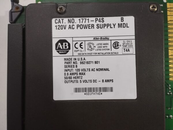 Allen-Bradley 1771-P4s 120v Ac Power Supply Module - Image 2