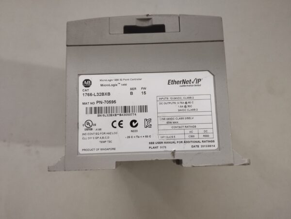 Allen-Bradley Micrologix 1400 1766-L32bxb 32 Point Controller - Image 3