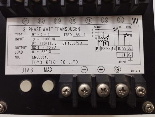 Toyo Keiki Mt-2-1 3 Phase Watt Transducer - Image 4