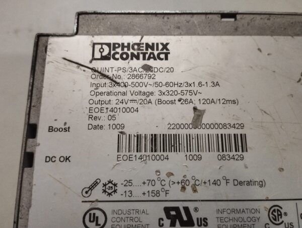 Phoenix Contact Quint-Ps/3ac/24dc/20 Power Supply - Image 5